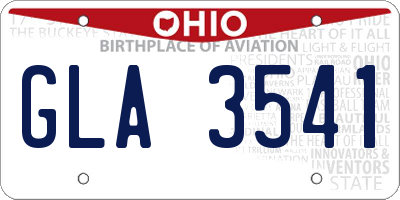 OH license plate GLA3541