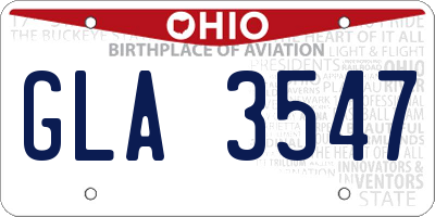 OH license plate GLA3547