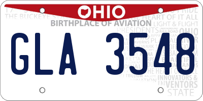 OH license plate GLA3548