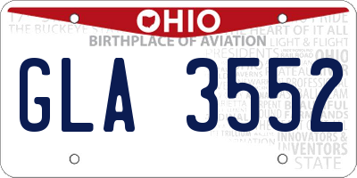 OH license plate GLA3552