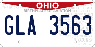 OH license plate GLA3563