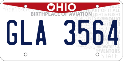 OH license plate GLA3564