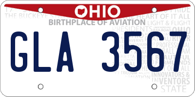 OH license plate GLA3567