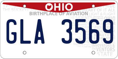 OH license plate GLA3569