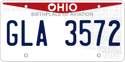OH license plate GLA3572
