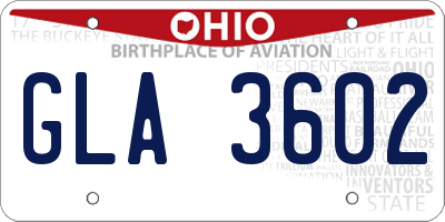 OH license plate GLA3602