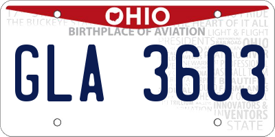 OH license plate GLA3603