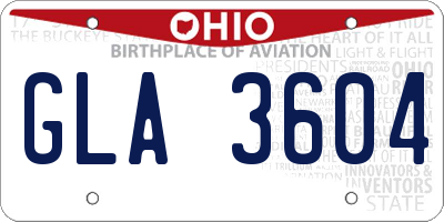 OH license plate GLA3604