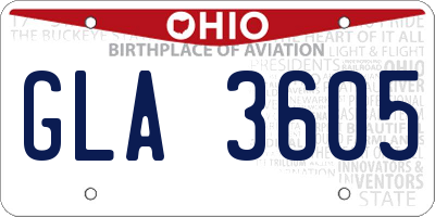 OH license plate GLA3605