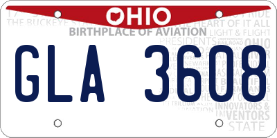 OH license plate GLA3608