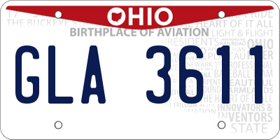 OH license plate GLA3611