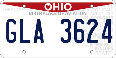 OH license plate GLA3624