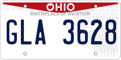 OH license plate GLA3628