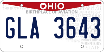 OH license plate GLA3643