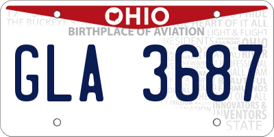 OH license plate GLA3687