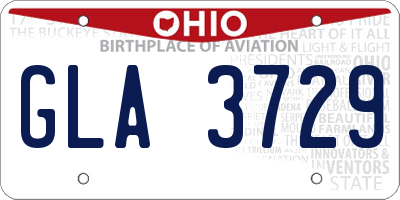 OH license plate GLA3729
