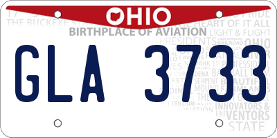 OH license plate GLA3733