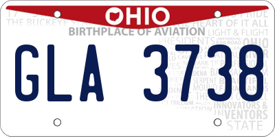 OH license plate GLA3738