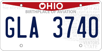 OH license plate GLA3740