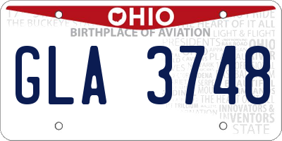 OH license plate GLA3748
