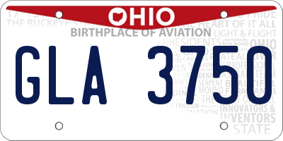 OH license plate GLA3750
