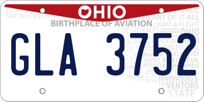 OH license plate GLA3752