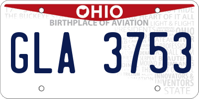 OH license plate GLA3753
