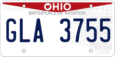 OH license plate GLA3755