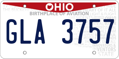 OH license plate GLA3757