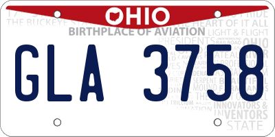 OH license plate GLA3758
