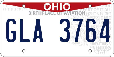 OH license plate GLA3764