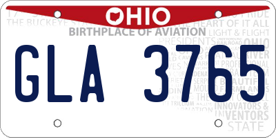 OH license plate GLA3765