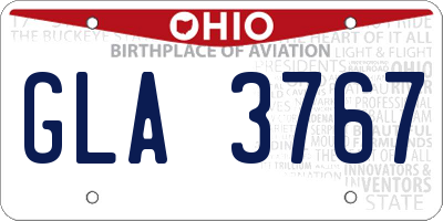 OH license plate GLA3767