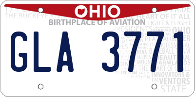 OH license plate GLA3771