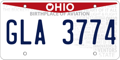 OH license plate GLA3774