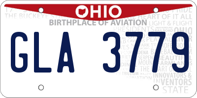 OH license plate GLA3779