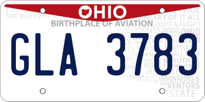 OH license plate GLA3783