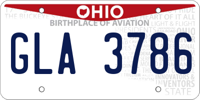 OH license plate GLA3786