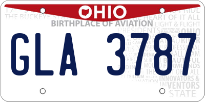 OH license plate GLA3787