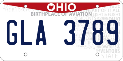 OH license plate GLA3789