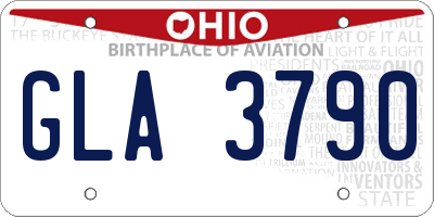 OH license plate GLA3790
