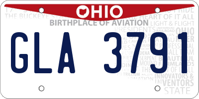 OH license plate GLA3791
