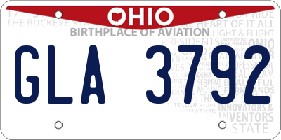 OH license plate GLA3792