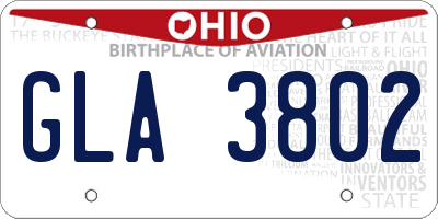 OH license plate GLA3802