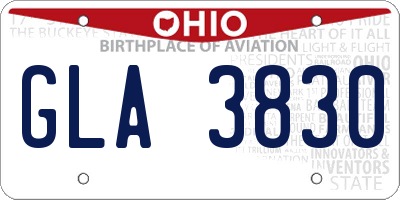 OH license plate GLA3830
