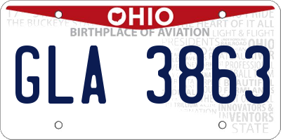 OH license plate GLA3863