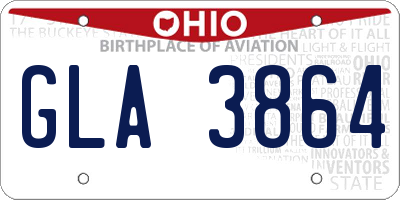 OH license plate GLA3864
