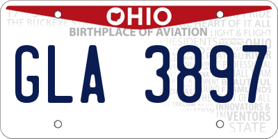 OH license plate GLA3897