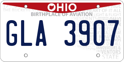 OH license plate GLA3907