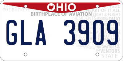 OH license plate GLA3909